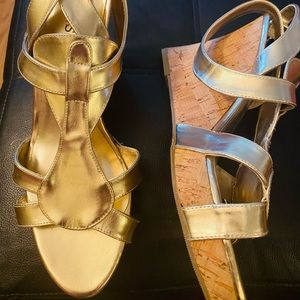~SALE~Guess Espadrille Wedges Gold